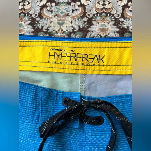 O'neill Hyperfreak Shorts Size 33 Lacefront Colorblock Printed Swimwear - Picture 9 of 10